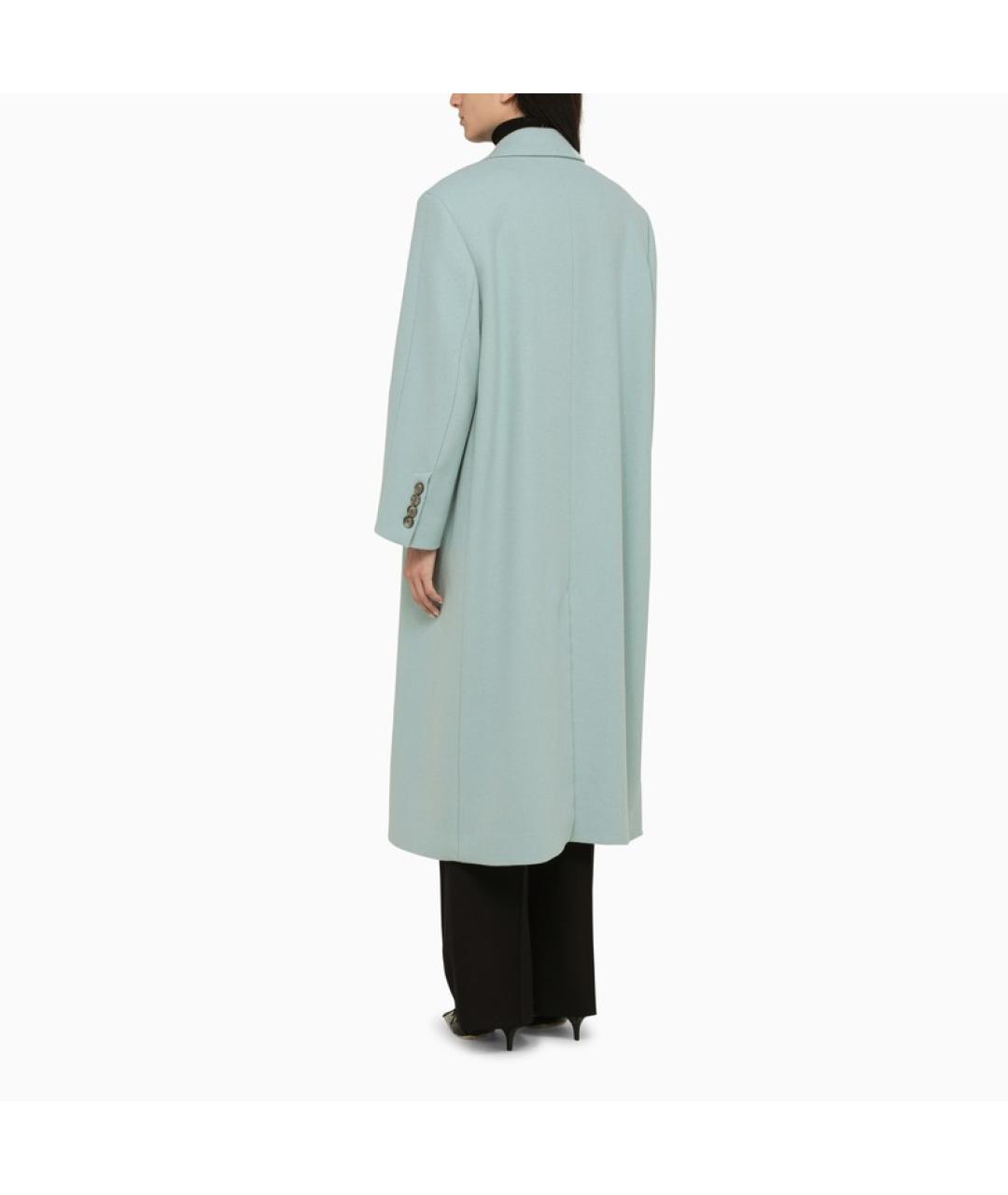 Ami Paris Голубое шерстяное пальто, фото 3