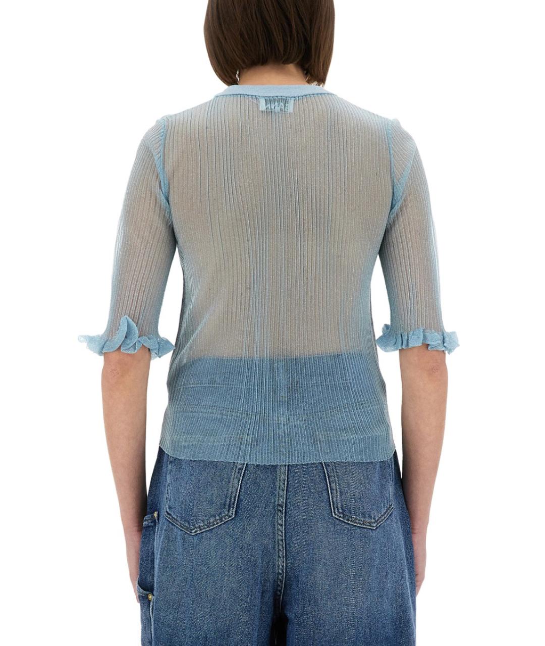 GANNI Голубой полиэстеровый джемпер / свитер, фото 4