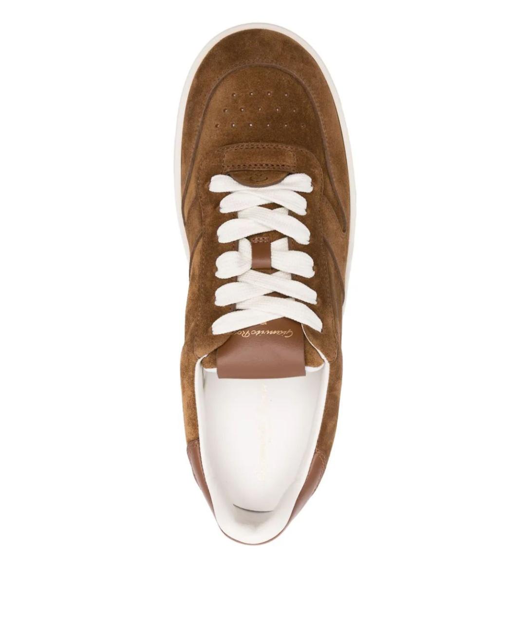 GIANVITO ROSSI Коричневые замшевые низкие кроссовки / кеды, фото 4