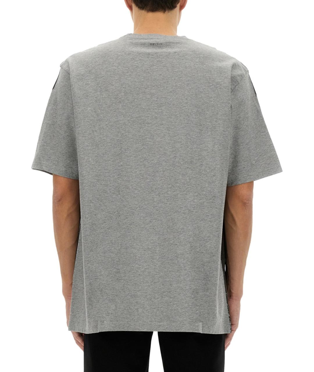 ALEXANDER MCQUEEN Серая хлопковая футболка, фото 4