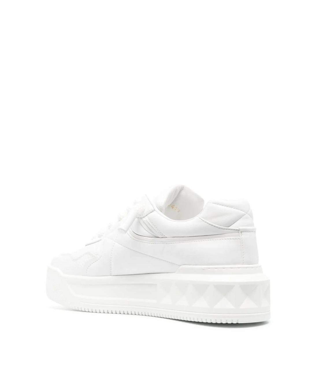 VALENTINO Белые кожаные низкие кроссовки / кеды, фото 3