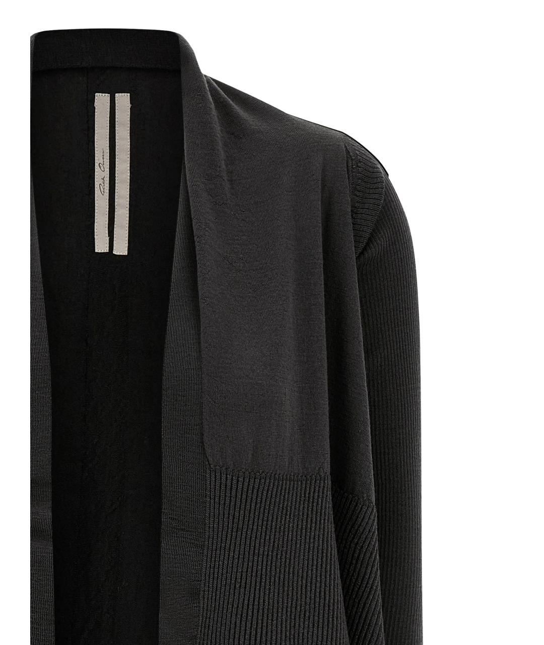RICK OWENS Черный шерстяной кардиган, фото 4