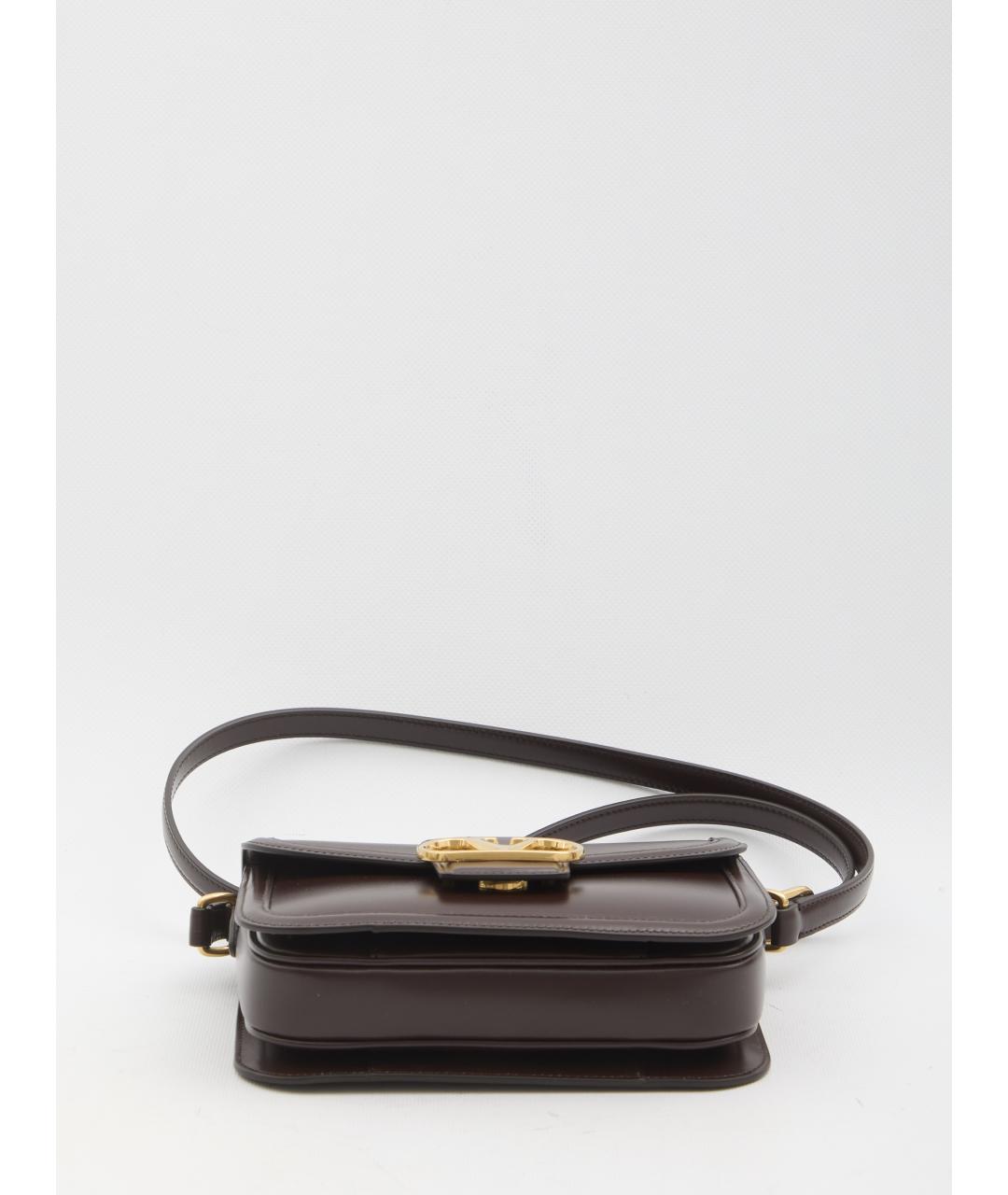 VALENTINO Коричневая кожаная сумка через плечо, фото 3