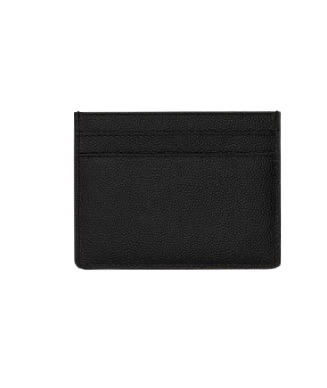 SAINT LAURENT Черный кожаный кардхолдер, фото 2