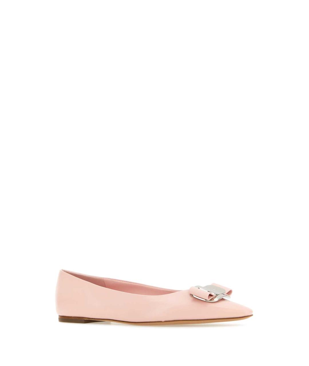 FERRAGAMO Розовые кожаные балетки, фото 2