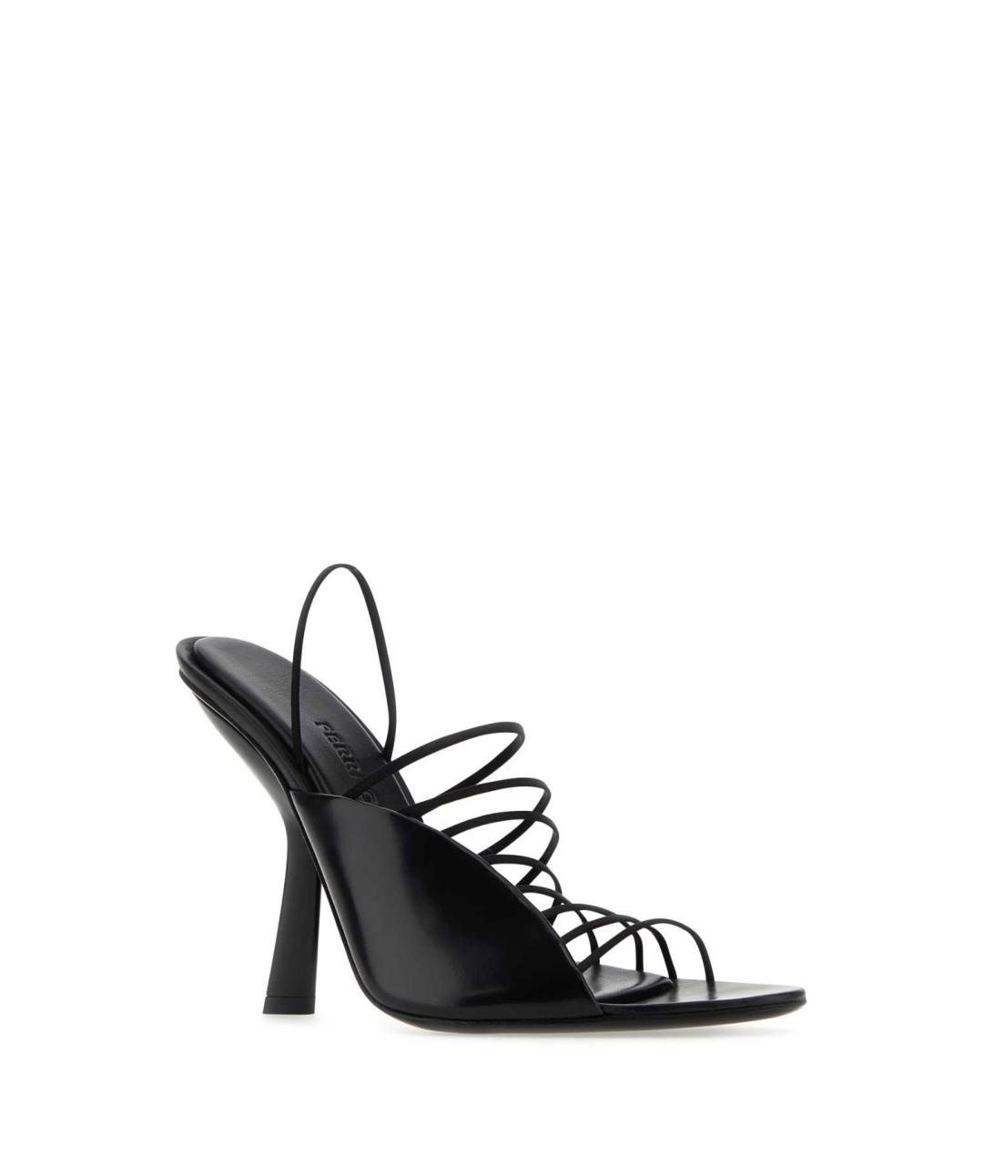 FERRAGAMO Черные кожаные сандалии, фото 2