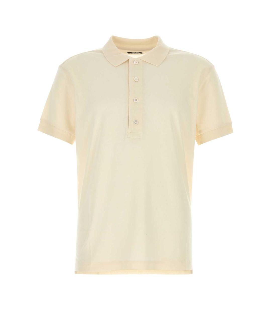 TOM FORD Белое хлопковое поло с коротким рукавом, фото 1