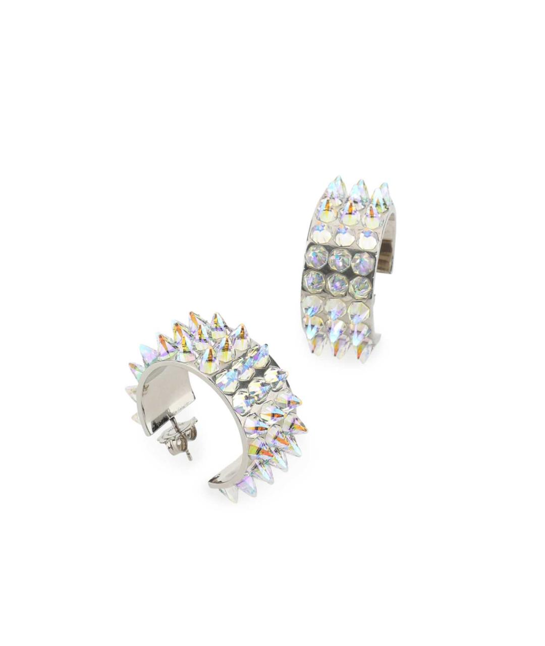 Amina Muaddi Серебряные металлические серьги, фото 2