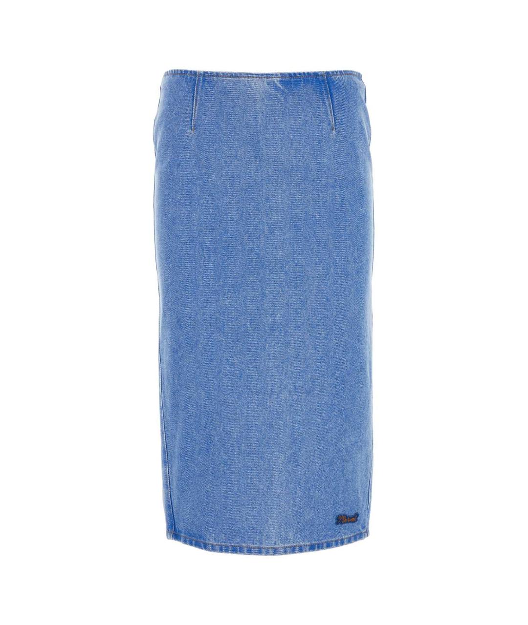MARNI Голубая хлопковая юбка миди, фото 1