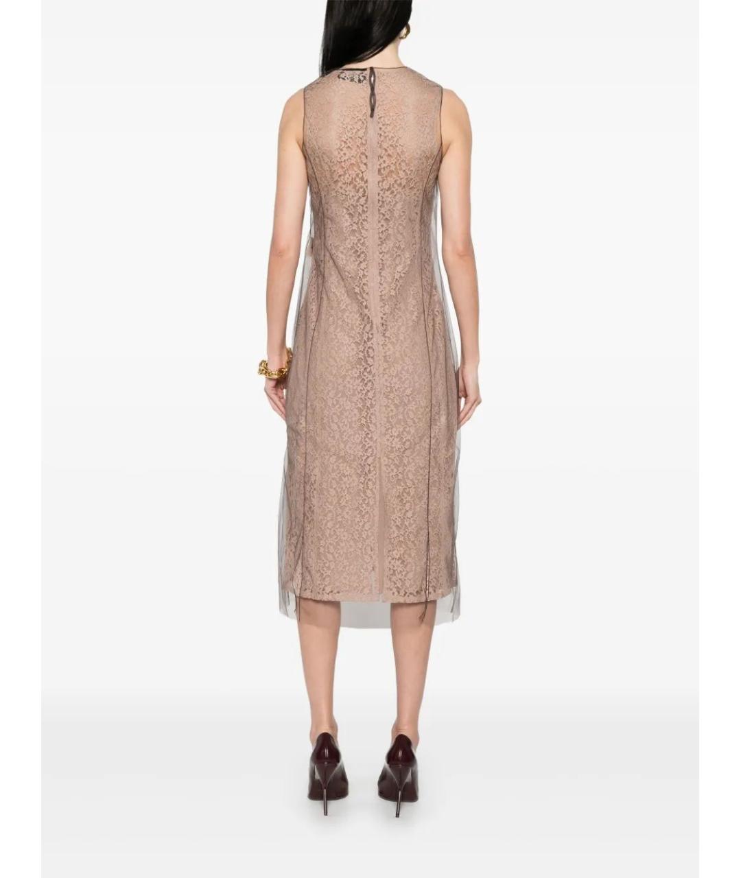 FENDI Бежевое хлопковое вечернее платье, фото 3