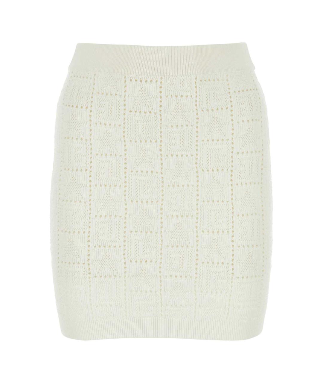 BALMAIN Белая вискозная юбка мини, фото 1