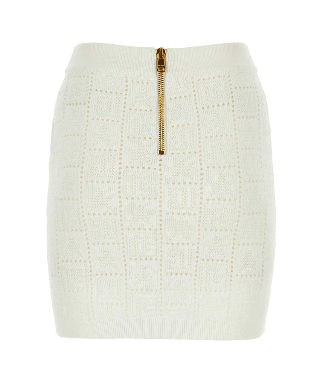 BALMAIN Белая вискозная юбка мини, фото 2