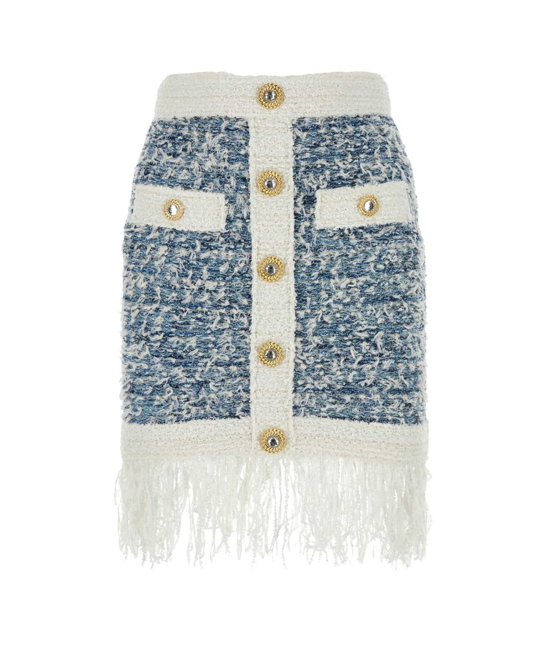 BALMAIN Мульти полиэстеровая юбка мини, фото 1