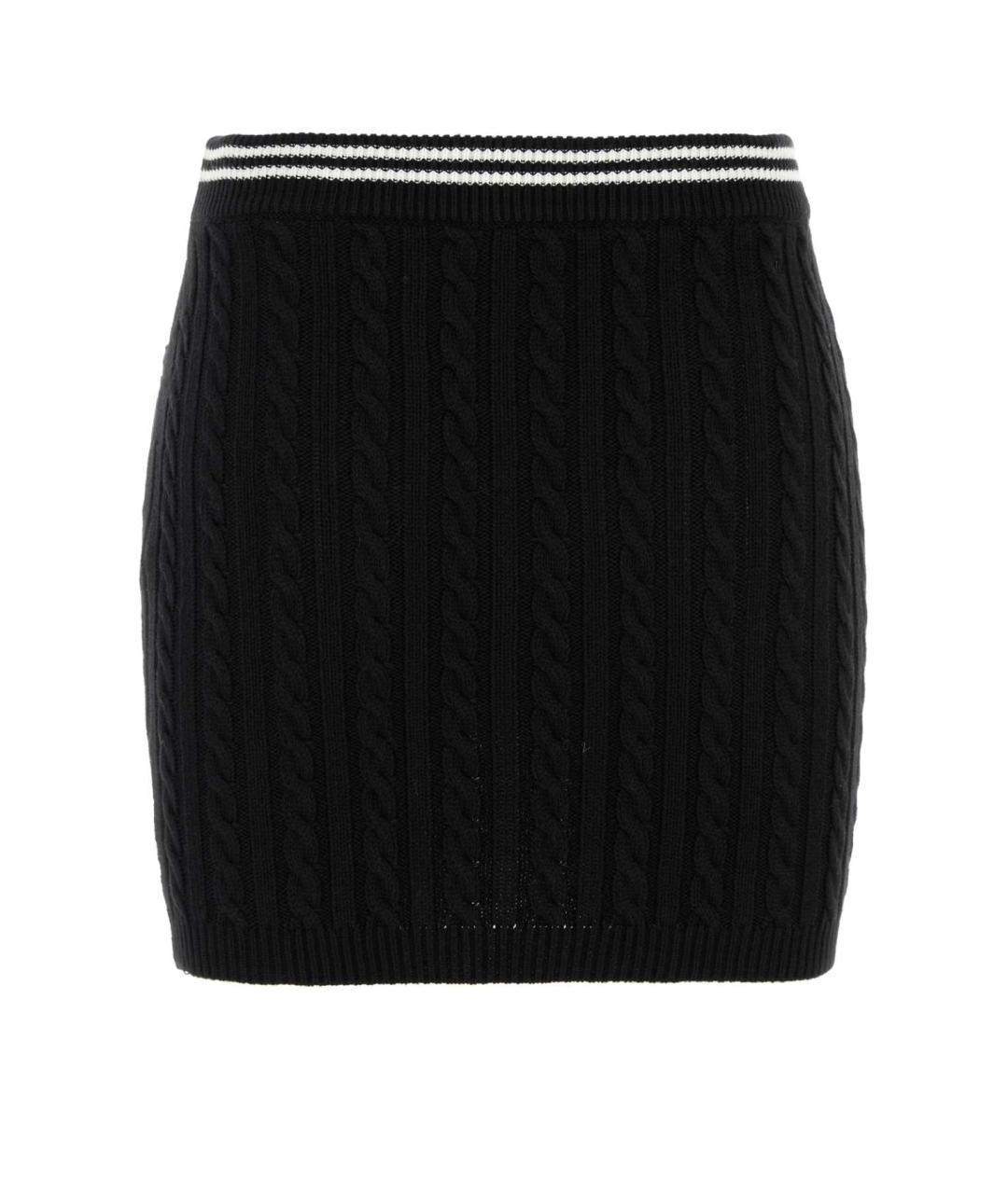 ALESSANDRA RICH Черная хлопковая юбка мини, фото 2