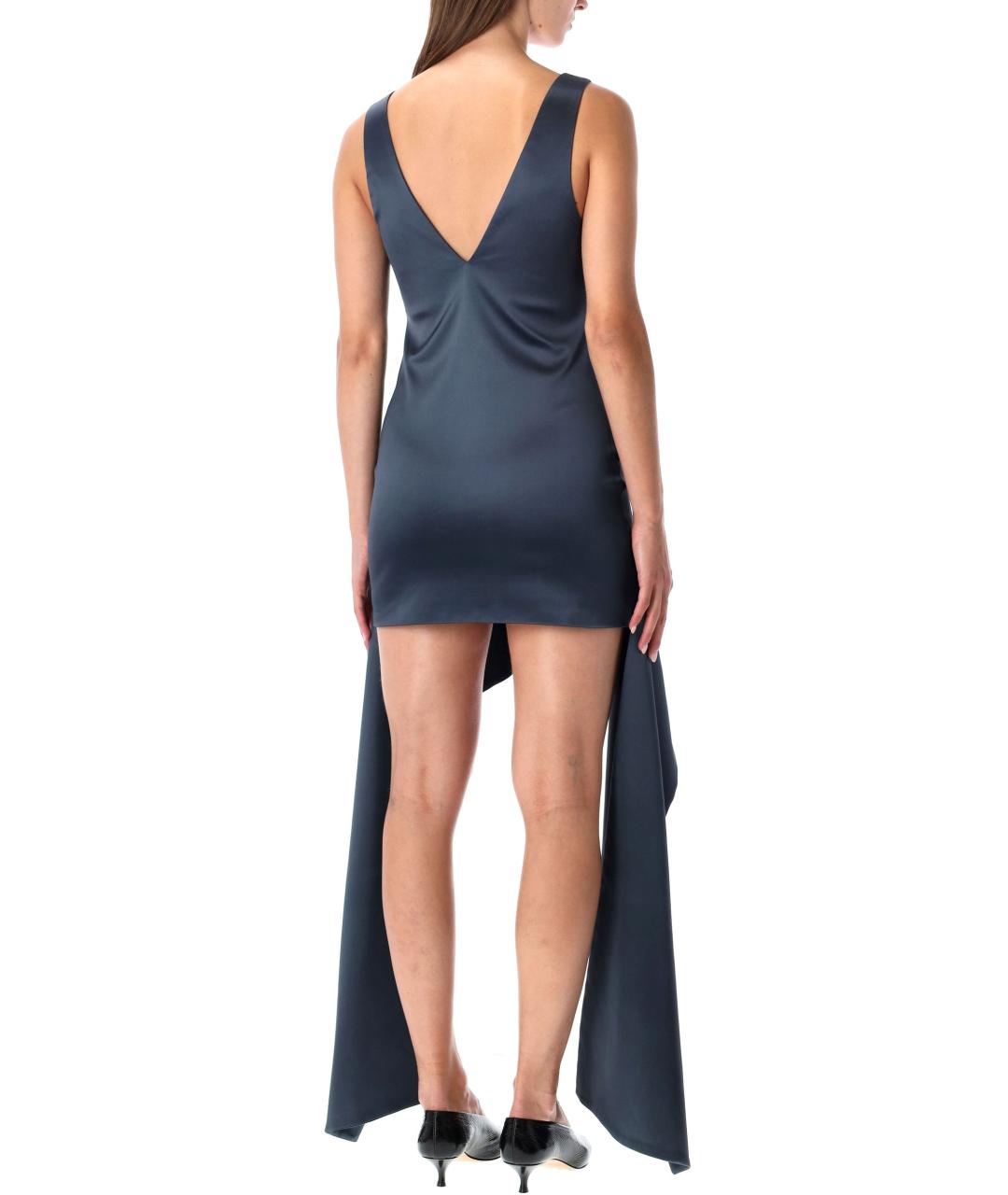 J.W.ANDERSON Синее ацетатное вечернее платье, фото 3