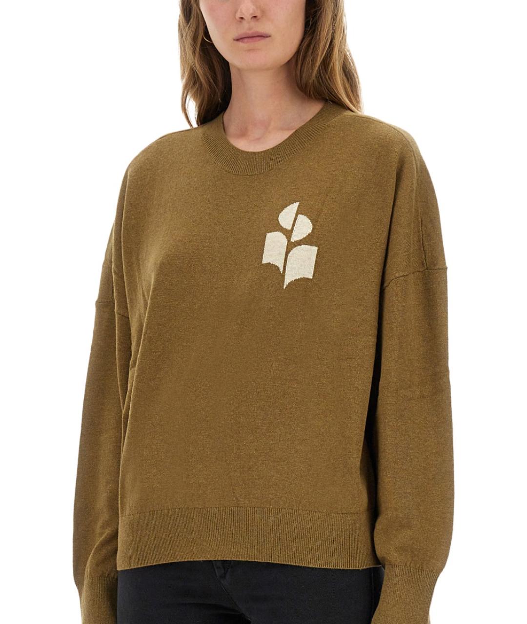 ISABEL MARANT Горчичный хлопковый джемпер / свитер, фото 4