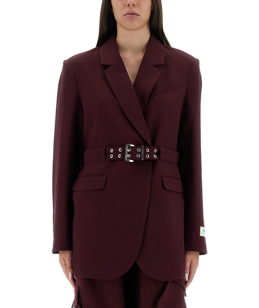 GANNI Бордовый полиэстеровый жакет/пиджак, фото 2