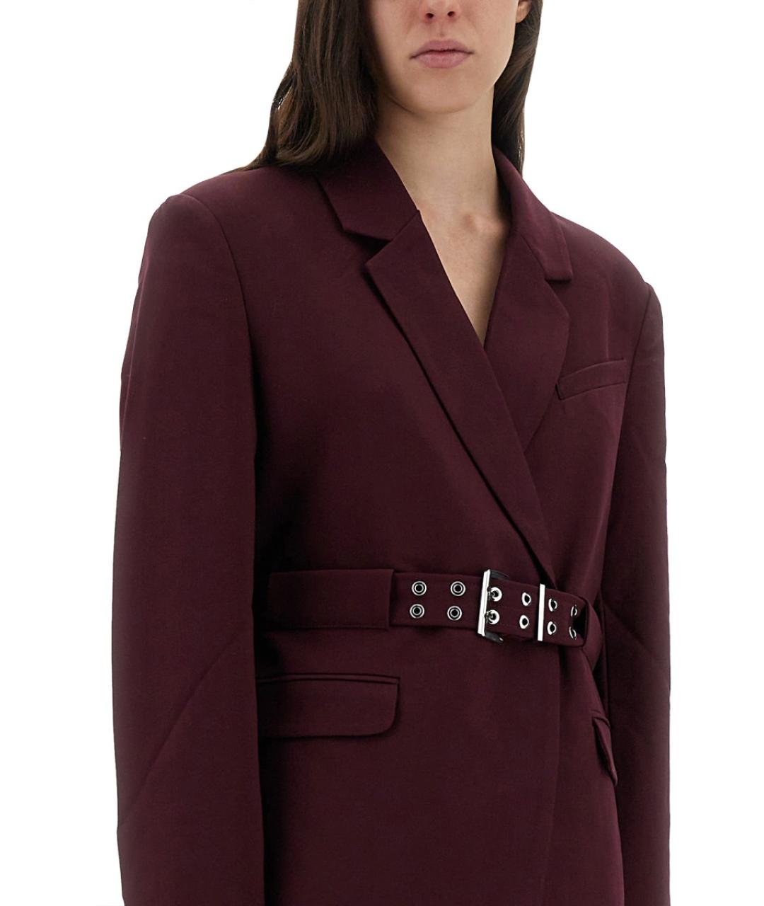GANNI Бордовый полиэстеровый жакет/пиджак, фото 5