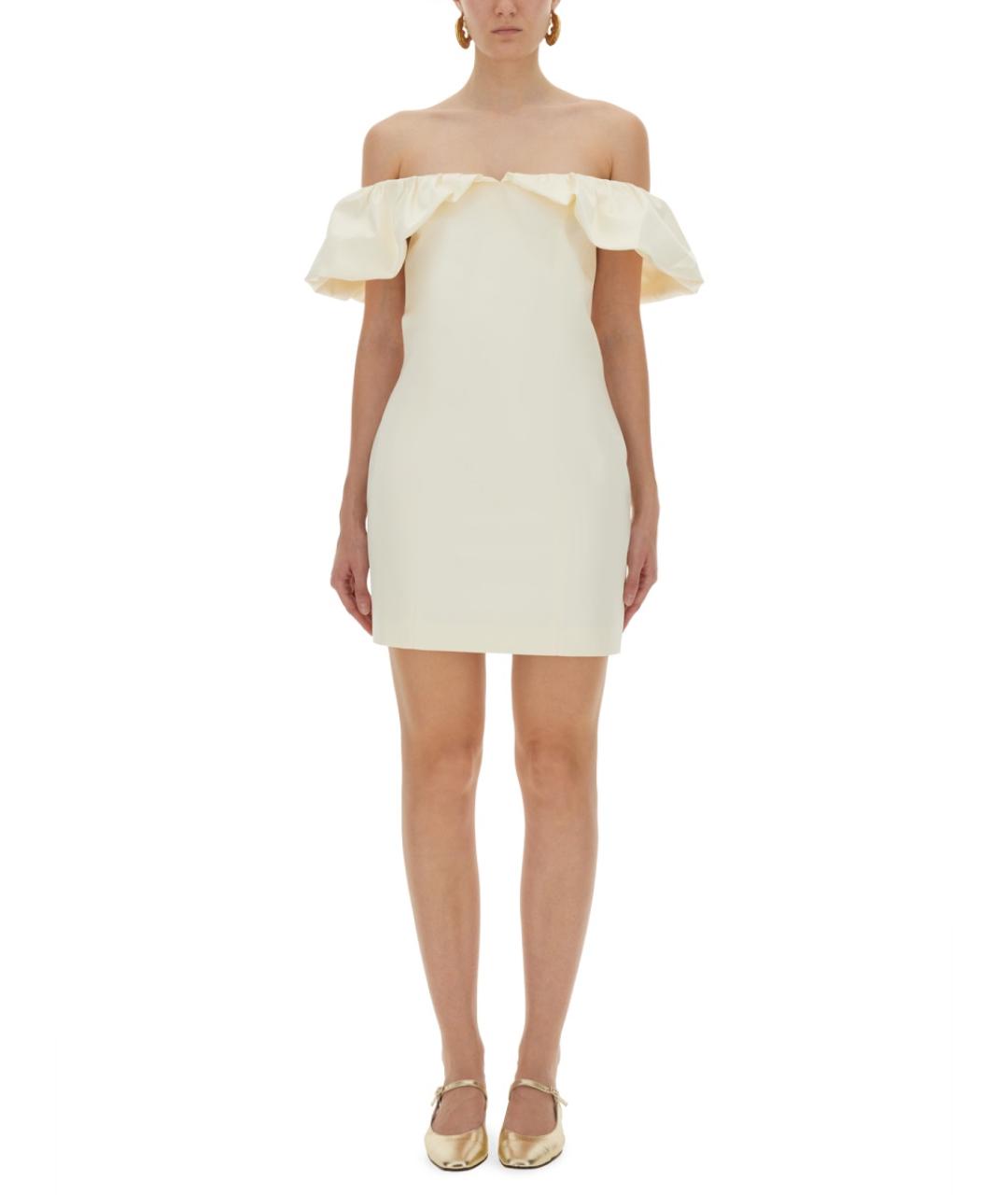 ROTATE Белое полиэстеровое вечернее платье, фото 5