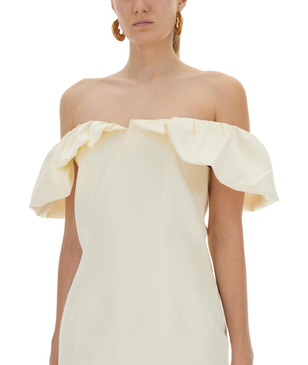 ROTATE Белое полиэстеровое вечернее платье, фото 4