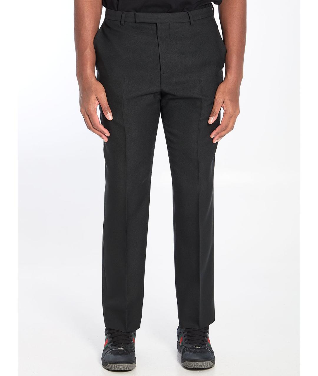 GUCCI Черные полиэстеровые классические брюки, фото 2