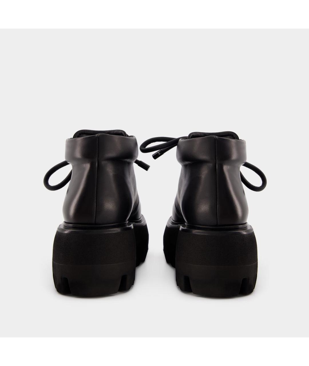 ALEXANDER MCQUEEN Черные кожаные низкие ботинки, фото 3