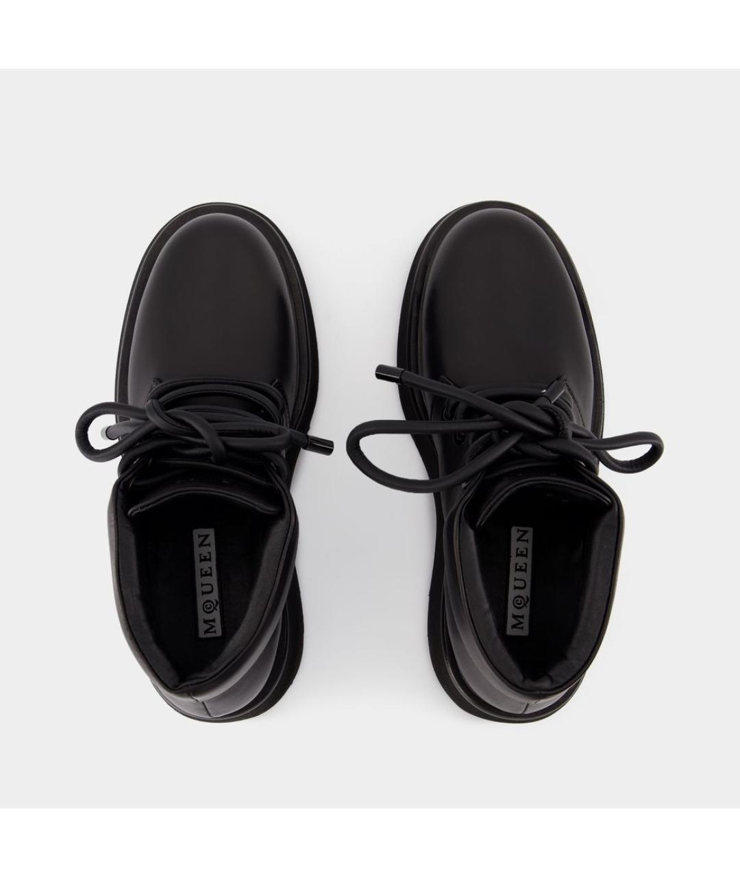 ALEXANDER MCQUEEN Черные кожаные низкие ботинки, фото 4