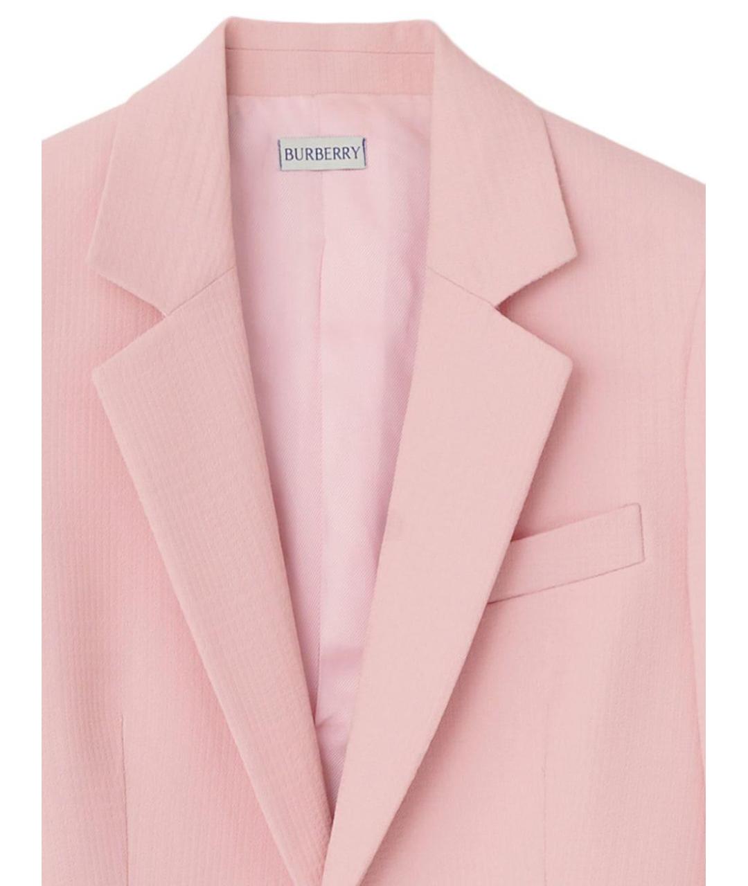 BURBERRY Розовый шерстяной жакет/пиджак, фото 5