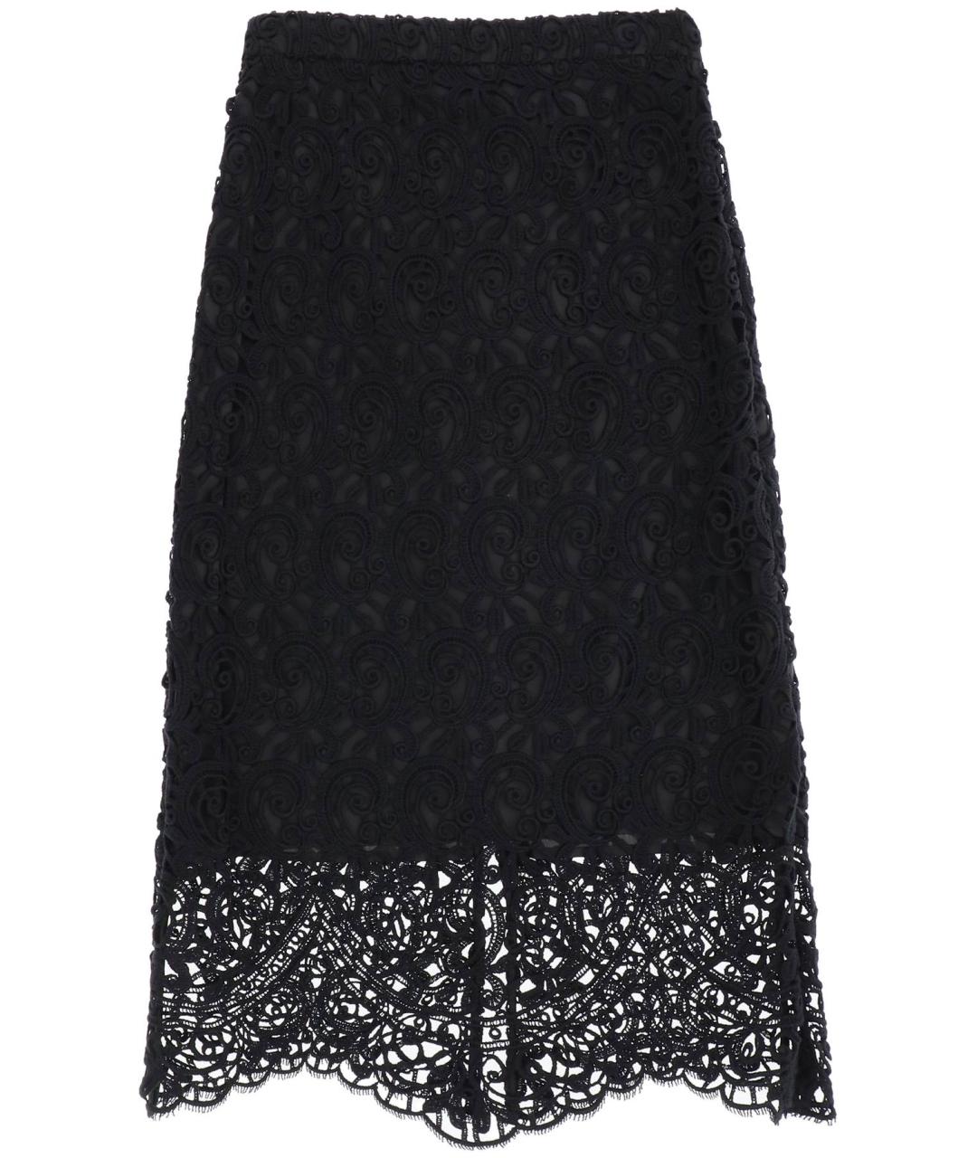 BURBERRY Черная полиэстеровая юбка миди, фото 1