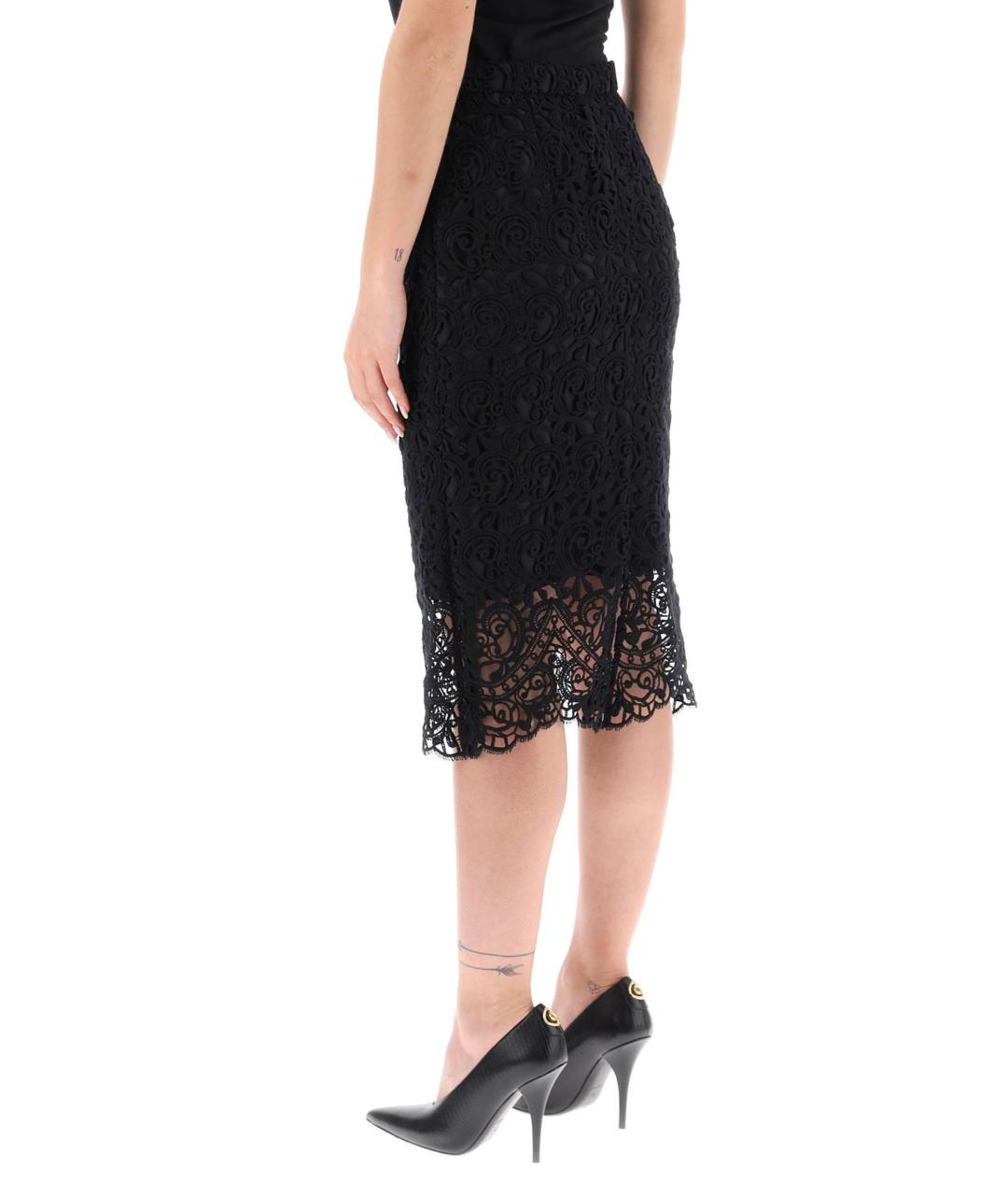 BURBERRY Черная полиэстеровая юбка миди, фото 3