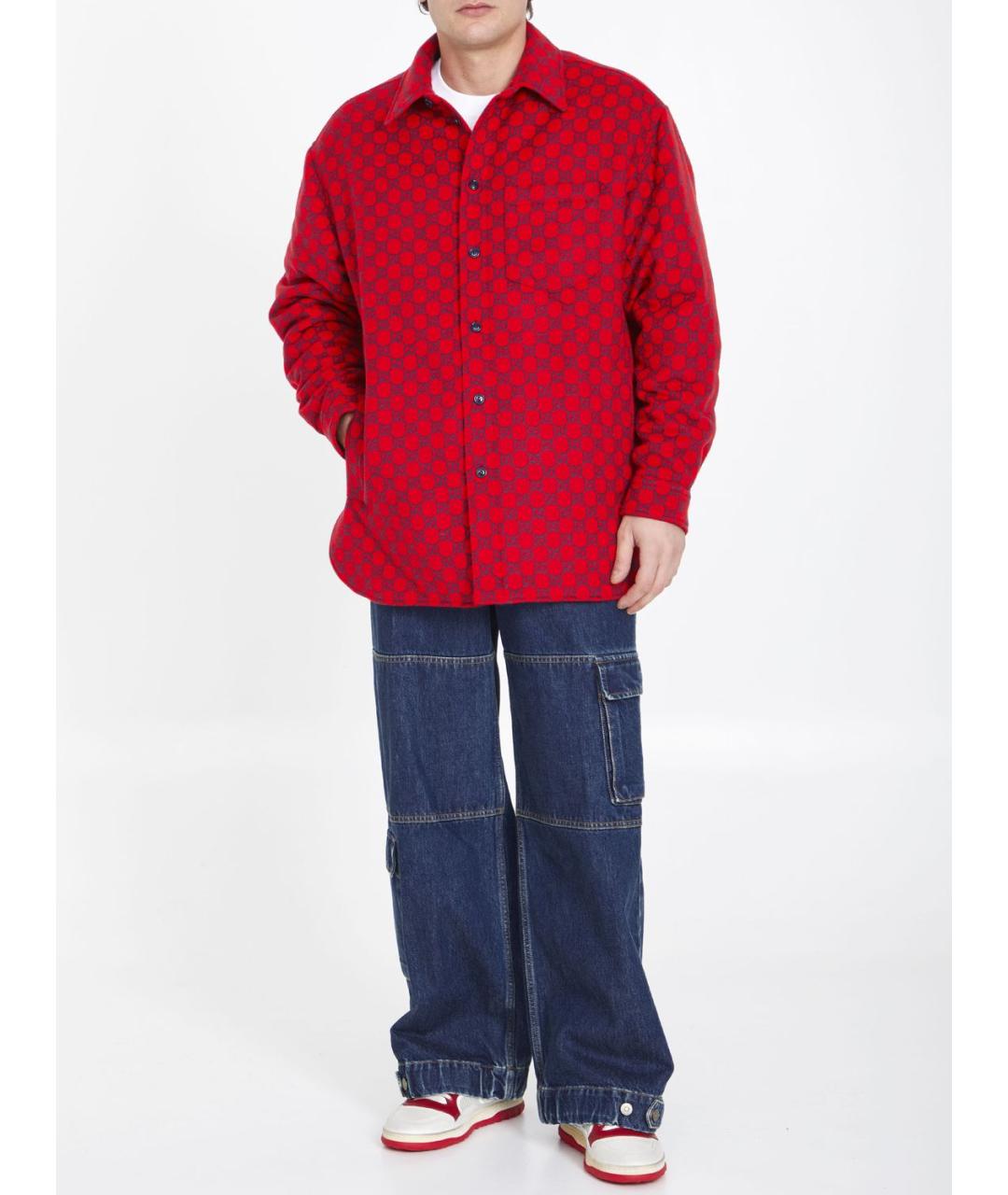 GUCCI Синие хлопковые повседневные брюки, фото 2