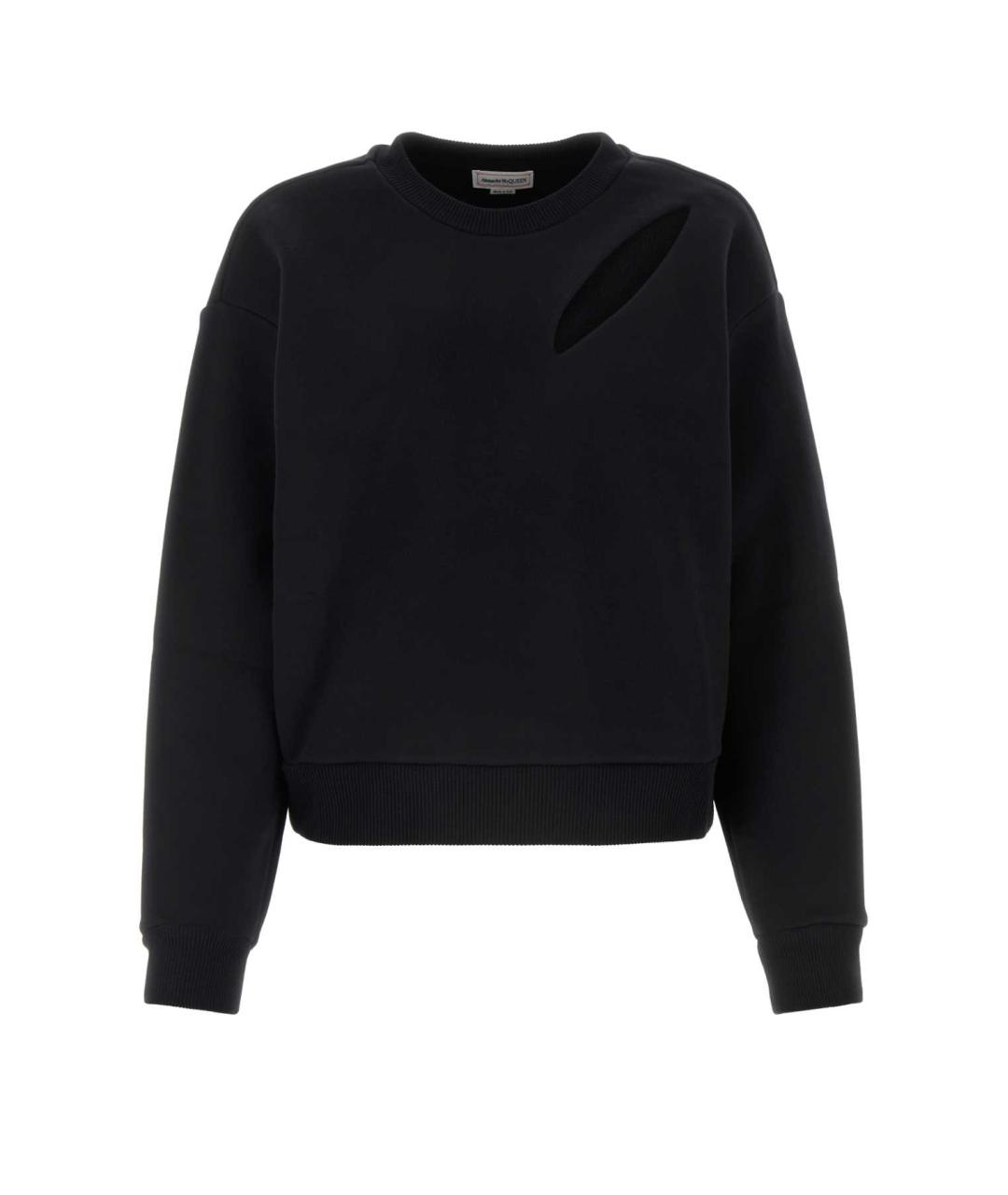 ALEXANDER MCQUEEN Черный хлопковый джемпер / свитер, фото 1