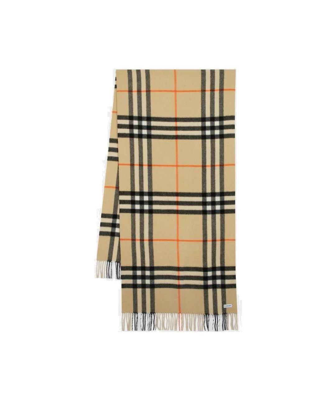 BURBERRY Бежевый кашемировый шарф, фото 1