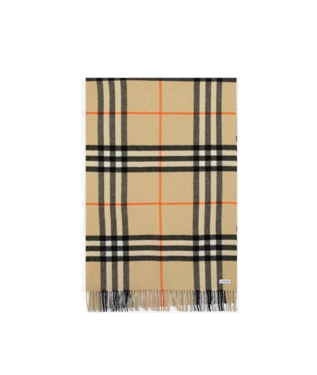 BURBERRY Бежевый кашемировый шарф, фото 2