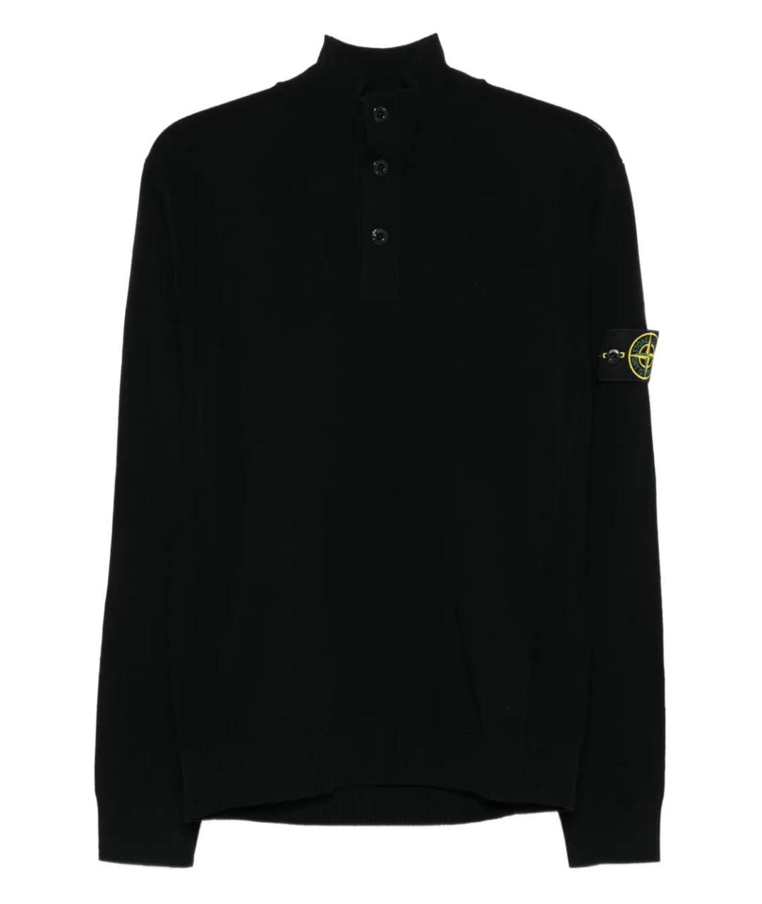 STONE ISLAND Черный шерстяной джемпер / свитер, фото 1