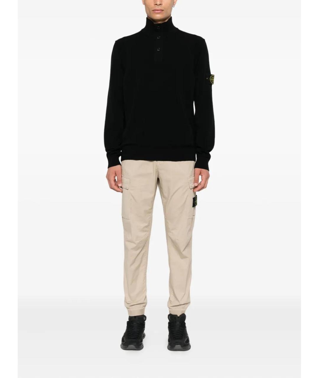 STONE ISLAND Черный шерстяной джемпер / свитер, фото 2