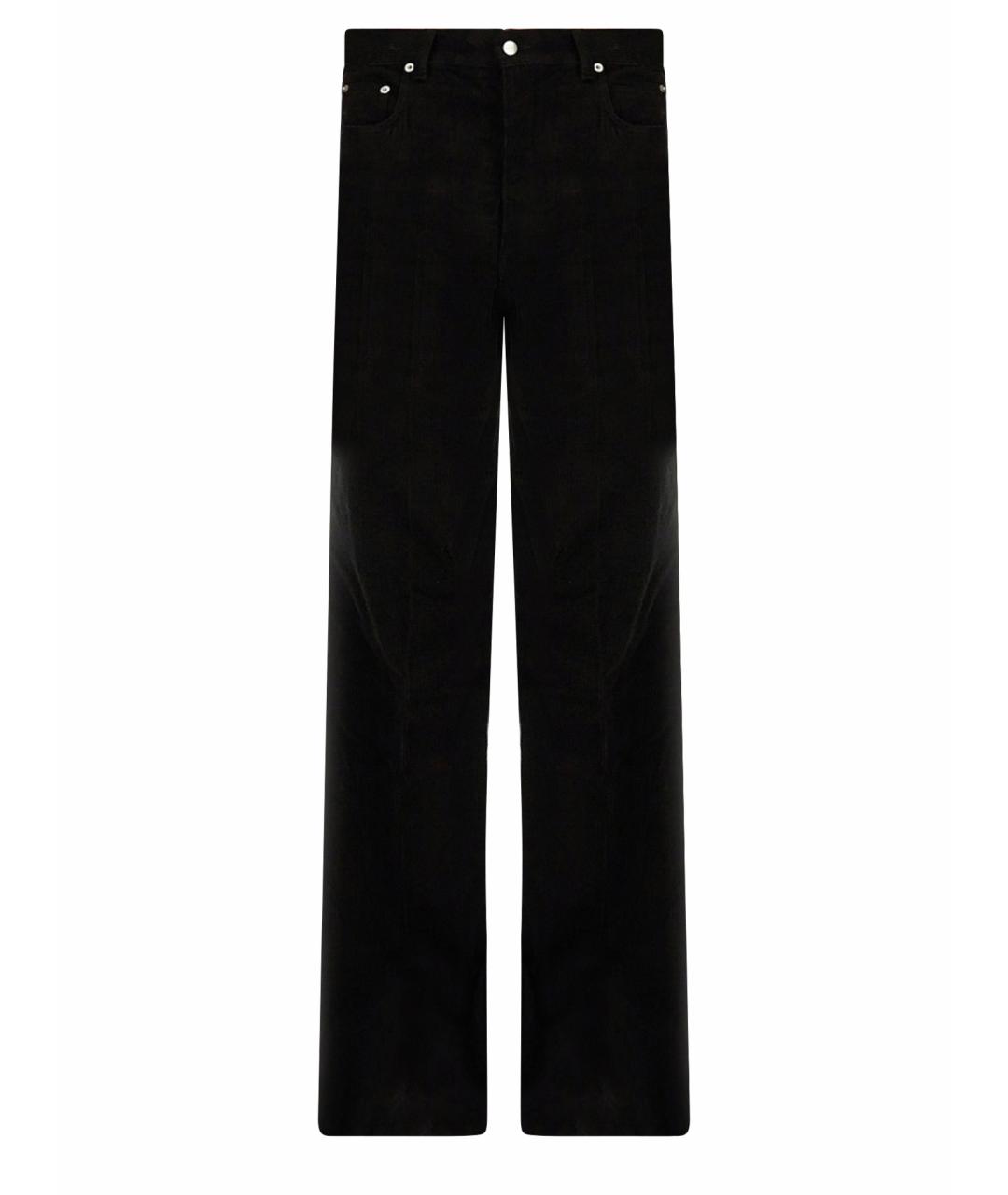 RICK OWENS Черные хлопковые повседневные брюки, фото 1