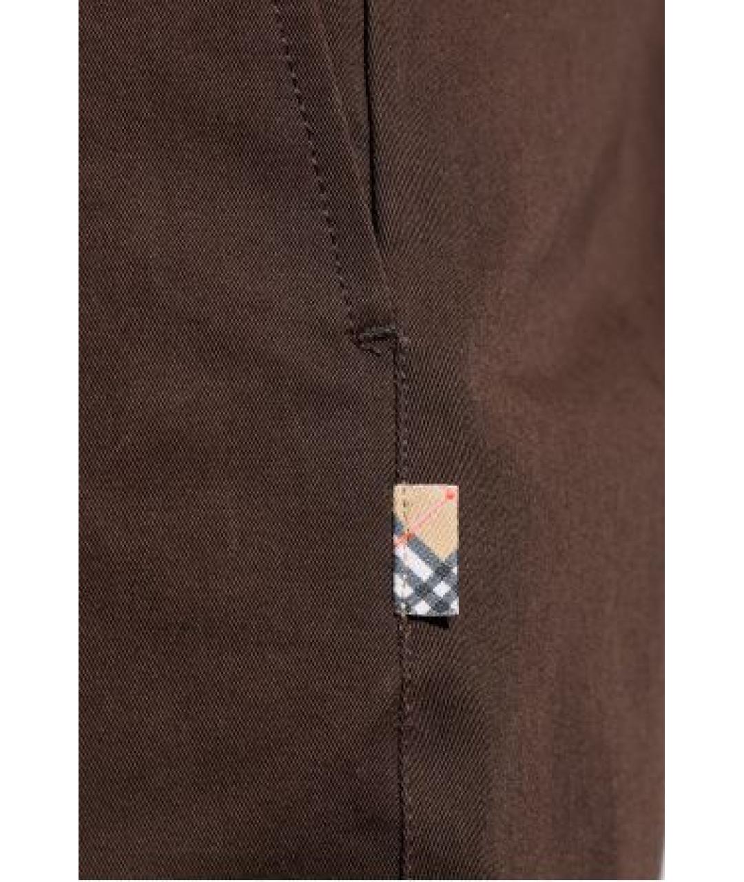 BURBERRY Коричневые хлопковые повседневные брюки, фото 5
