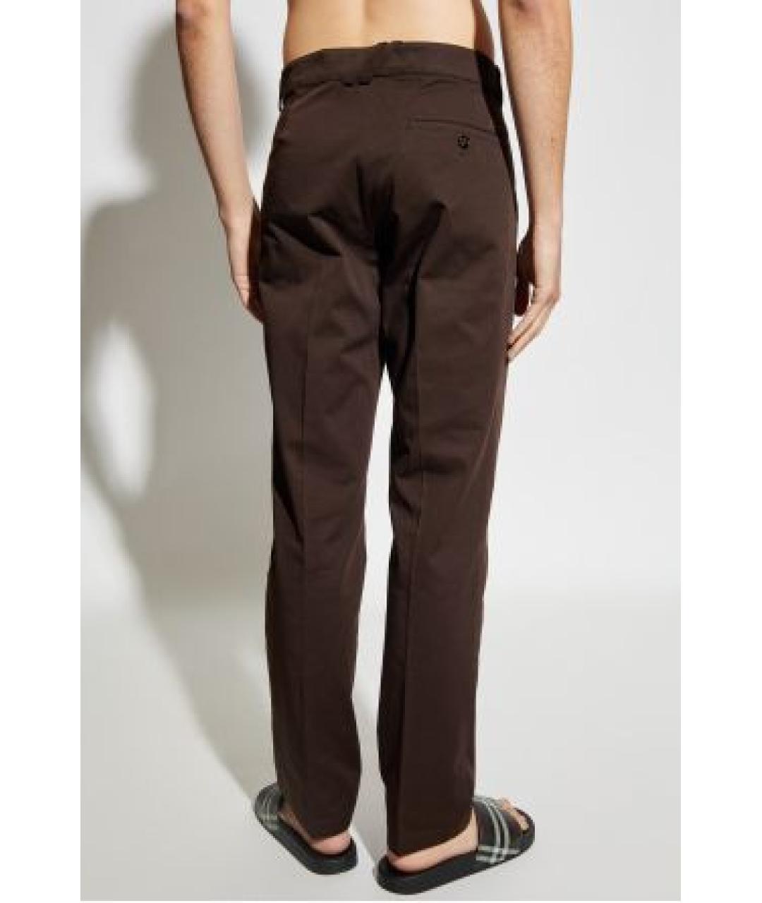 BURBERRY Коричневые хлопковые повседневные брюки, фото 4