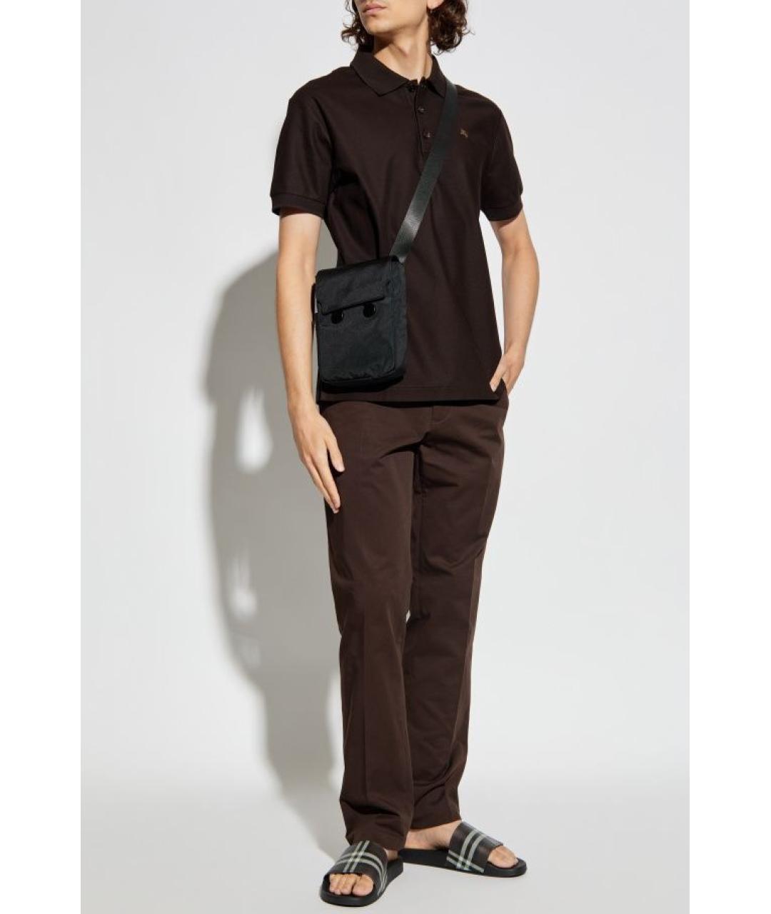 BURBERRY Коричневые хлопковые повседневные брюки, фото 2