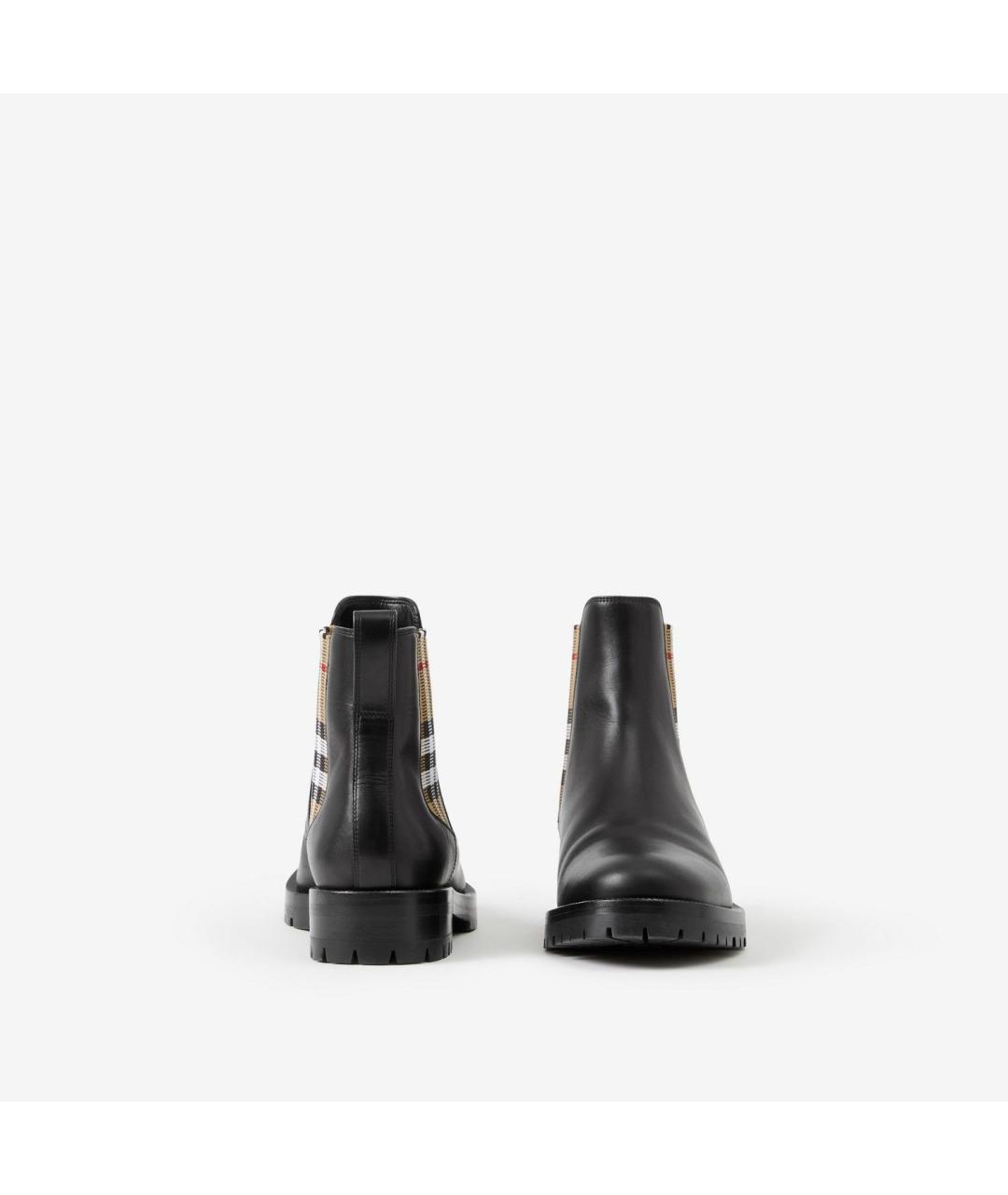 BURBERRY Черные кожаные ботинки, фото 4
