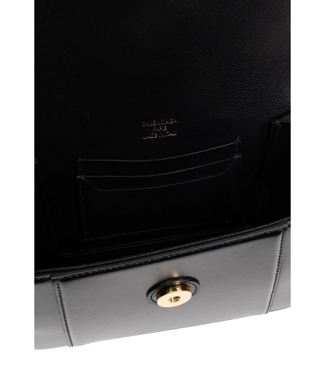 BALENCIAGA Черная кожаная сумка через плечо, фото 5