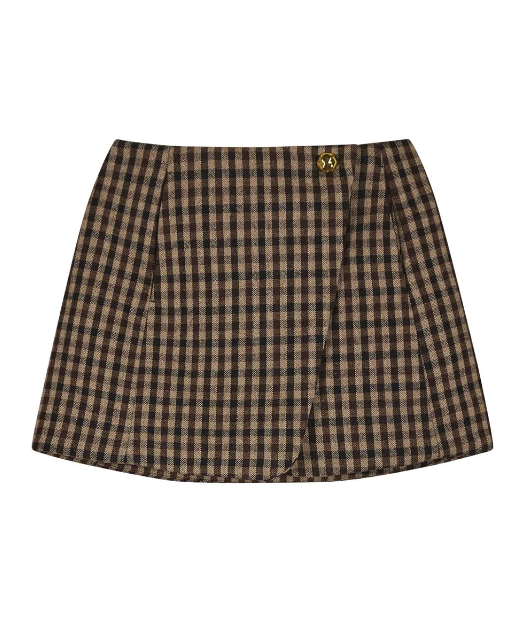 GANNI Коричневая полиэстеровая юбка мини, фото 1