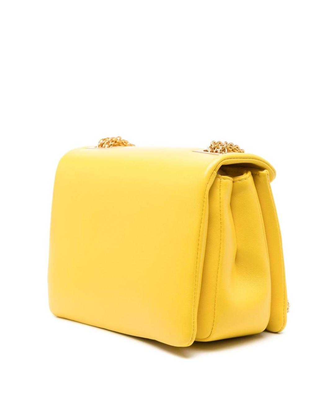 VALENTINO Желтая кожаная сумка через плечо, фото 4