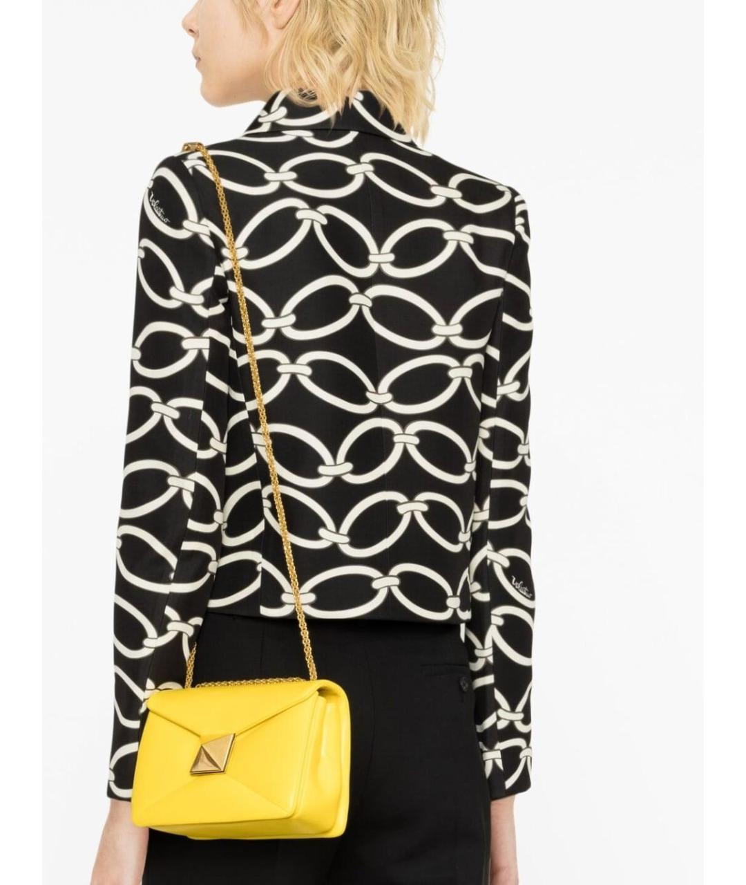 VALENTINO Желтая кожаная сумка через плечо, фото 3