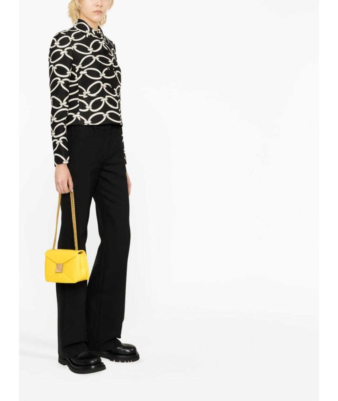 VALENTINO Желтая кожаная сумка через плечо, фото 2