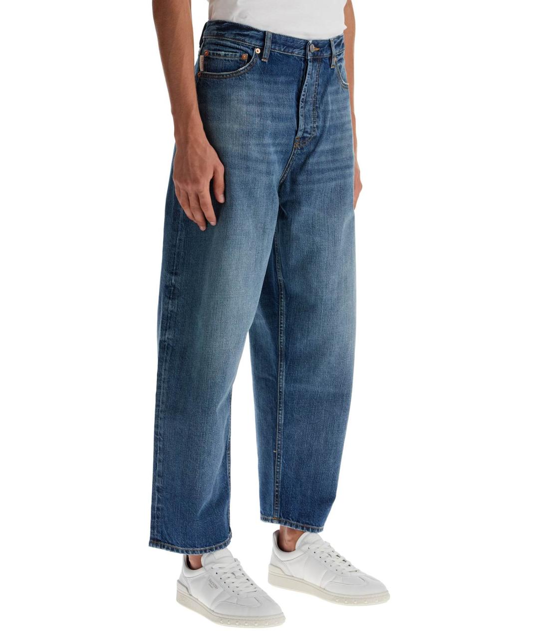 VALENTINO Синие хлопковые прямые джинсы, фото 2