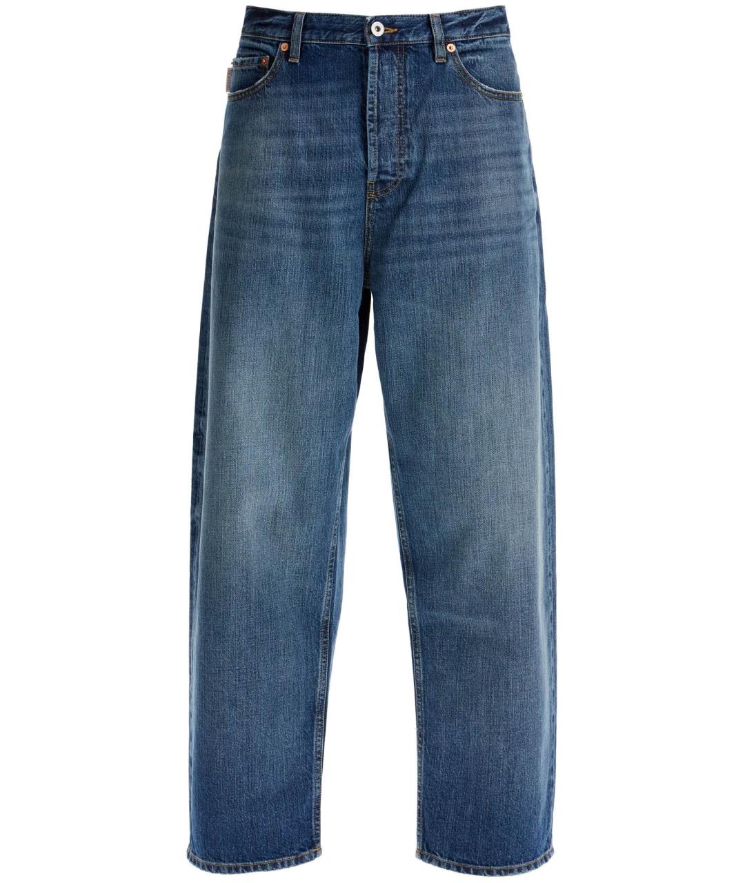 VALENTINO Синие хлопковые прямые джинсы, фото 1