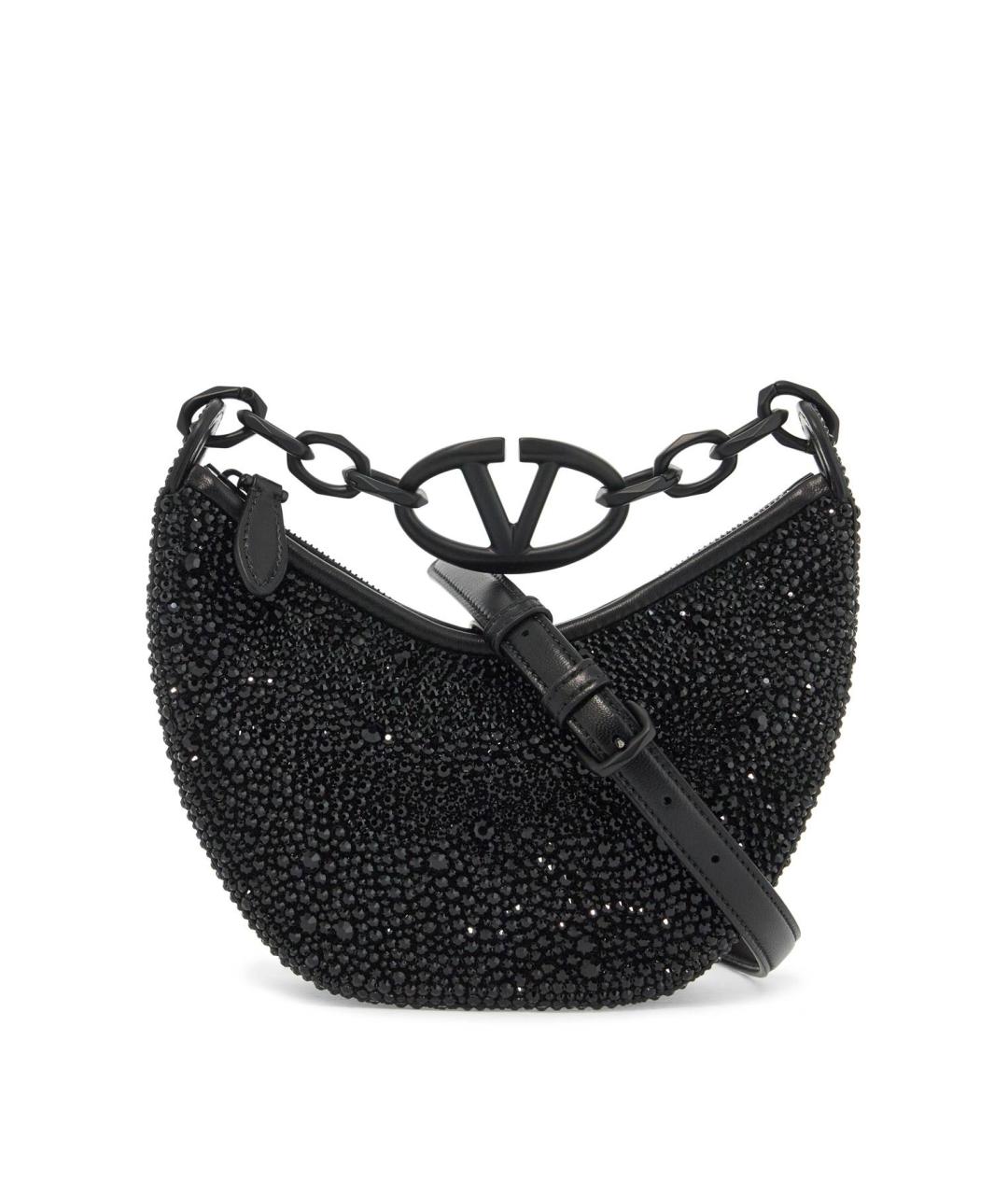 VALENTINO Черная кожаная сумка через плечо, фото 2