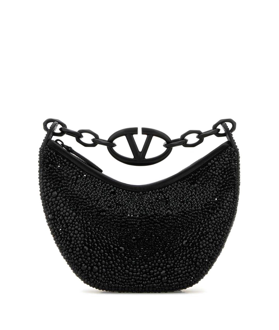 VALENTINO Черная кожаная сумка через плечо, фото 1